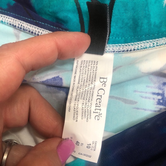 NWT “BE CREATIVE” MODELE Swimsuit Bottoms (Msrp $50) Blue Floral - Picture 5 of 6